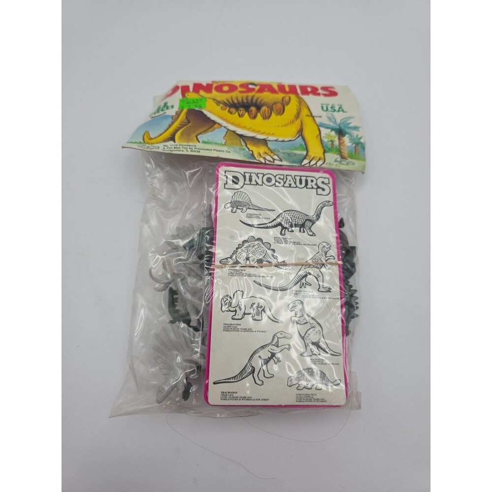 Vintage 90s Tim Mee Toy 22 Piece Dinosaurs & Volcano Toy Set #1110 NEW Sealed